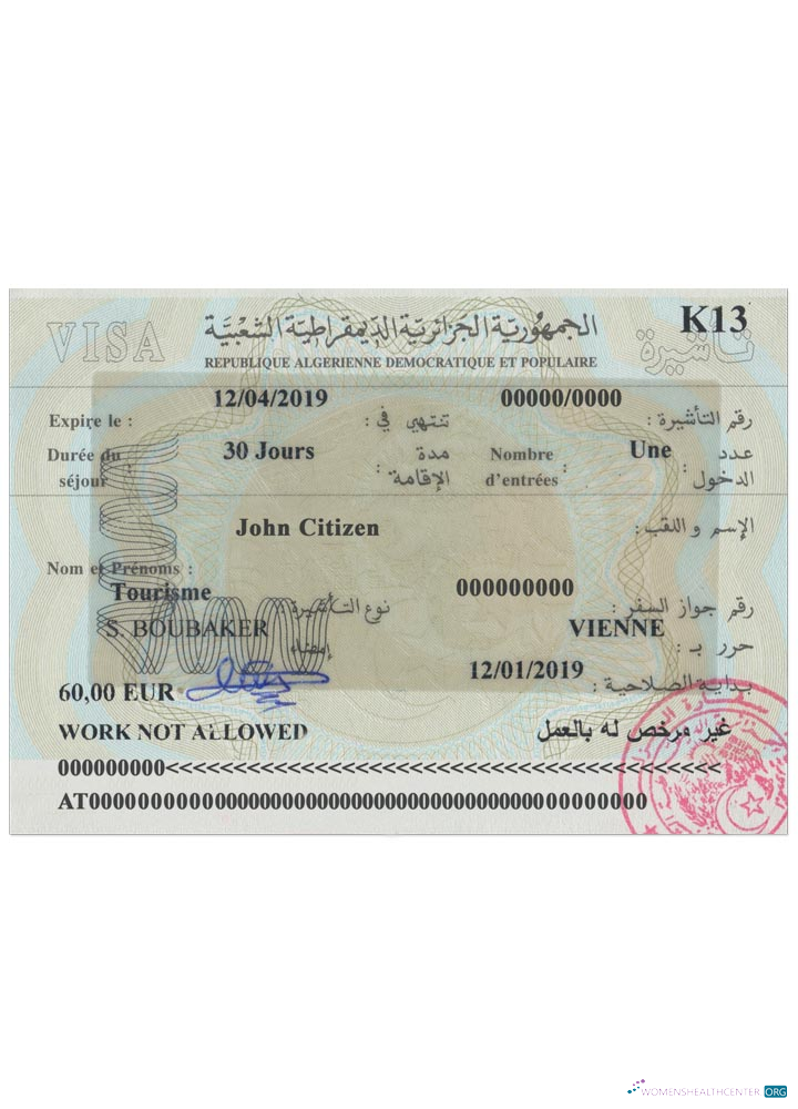 Download ALGERIA visa Photoshop template